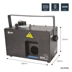 QTX Zephyr Haze Machine Hazer Wireless Remote DMX Disco DJ Mist Light Smoke