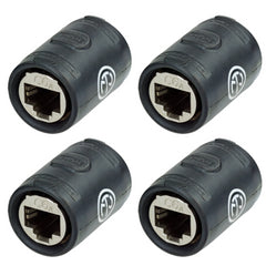 4x Neutrik NE8FFX6-W etherCON CAT6A Durchführungskoppler für Kabelverlängerungen