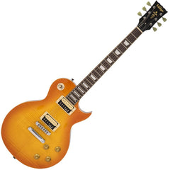 Vintage V100 Guitar - Flamed Maple - Thru Honeyburst