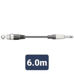QTX XLRF to 1/4 inch Mono Jack Mic Lead (6m)