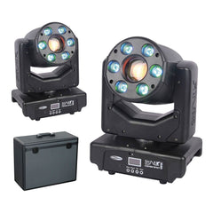 2x Showtec Shark Combi Spot One LED Moving Head Spot Wash Package