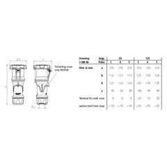 Mennekes 63A 230V 2P+E IP67 PowerTOP Xtra Connector (14202)