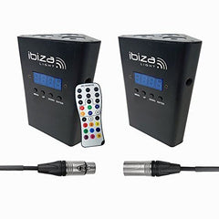 2x Ibiza Light Truss Batt Battery Wedge Uplighter Bundle
