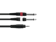 Omnitronic Adapterkabel 3,5 Klinke/2XKlinke 6M Schwarz