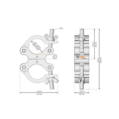 Global Truss Fixed Parallel Swivel Coupler Black (ST8231UA-B)