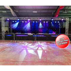 LEDJ Blanc LED DMX Noir Starcloth (6m x 3m) inc. Système de fermes