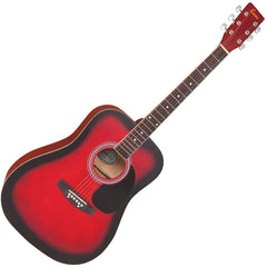 Encore Acoustic Guitar - Redburst