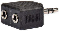 qtx Adaptor 3.5mm Stereo Jack Plug - 2 x 3.5mm Stereo Jack Sockets