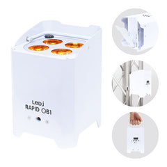 LEDJ Rapid QB1 Luminaire LED sans fil (RGBA) dans un boîtier blanc