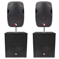 Intimidation PowerPack 12 + SUB15 Active PA System Bundle 5000W