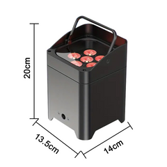 8x Thor LED Battery LED Uplighter 6x 18W RGBAUV DMX App Control inc charging flightcase