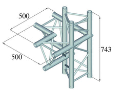 Alutruss Trilock 6082Ac-45 4-Wege-Stück \/ Rechts