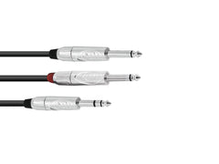 Omnitronic Adapterkabel Jack/2Xjack 3M
