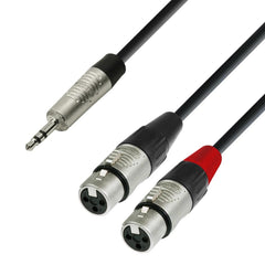 Adam Hall Cables 4 STAR YWFF 0300 Audio Cable REAN 3.5 mm Jack stereo to 2 x XLR female 3 m