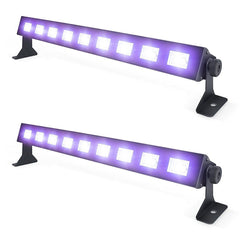 2x UV-LED-Schwarzlichtleiste 9 x 3W LED Ultraviolett Neon Rave