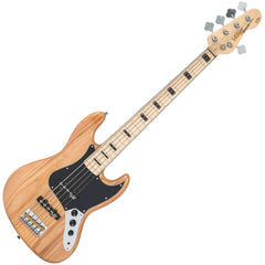 Vintage Vj75 5 String Bass - Maple Fb - Natural Ash