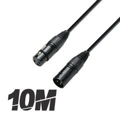 Roar 10M DMX Cable XLR Female - XLR Male Black 110 Ohm 1000cm