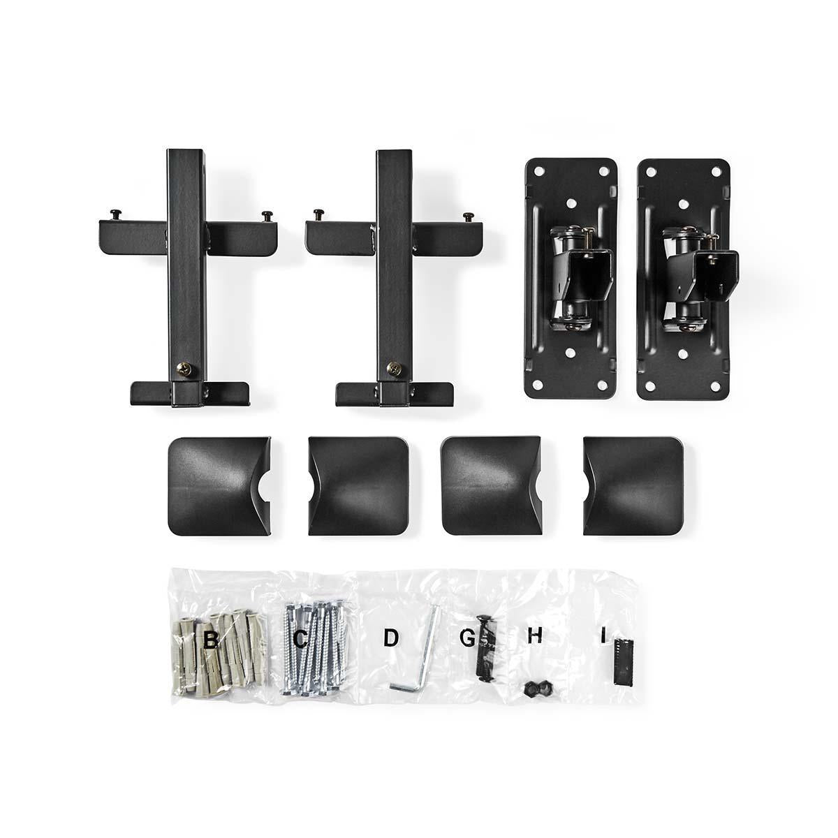 Nedis Pair of Speaker Wall Mount Brackets for HiFi Speakers Studio Mon
