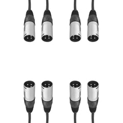 4 x W Audio 0,25 m XLR-Stecker auf Stecker-Gender-Changer-Adapterkabel