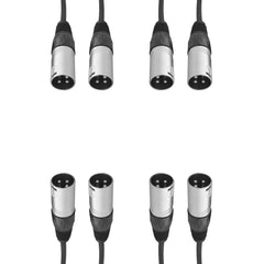 4 x W Audio 0,25 m XLR-Stecker auf Stecker-Gender-Changer-Adapterkabel