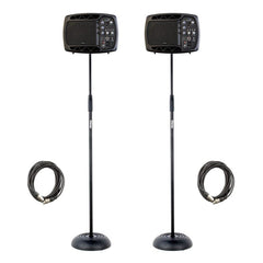 2x Ibiza Sound MS5150 Active Monitor Foldback Speaker Band PA inkl. Ständer und Kabel