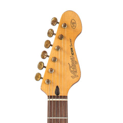 Vintage V6 Icon - Distressed Gun Hill Blue On Sunburst