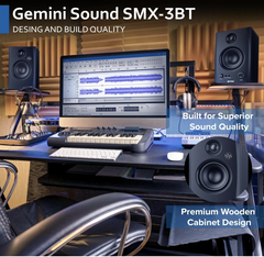 Gemini Sound SMX-3BT 100W Bluetooth Studio Monitor Speakers