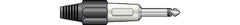 QTX 6,3-mm-Monostecker, robust, Metall, Schwarz