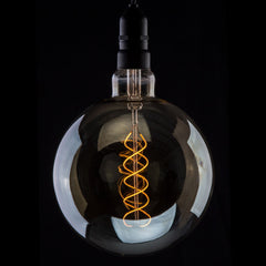 Prolite 4W Dimmable LED G200 Globe Smoked Spiral Filament Lamp 2200K ES