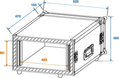 Rack d'amplificateur SP-2, 6U, résistant aux chocs