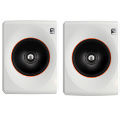 2x Palmer ORBIT 11 Active Studio Monitor White inc Gravity monitor stands