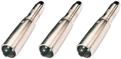 3x QTX Adaptor 6.3mm 1/4" Stereo Jack Socket â€“ 3 pin XLR Male Convertor