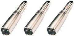 3x QTX-Adapter 6,3 mm 1/4" Stereo-Klinkenbuchse – 3-poliger XLR-Stecker-Konverter