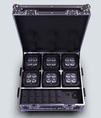 FREEDOMFLEXH4IPPACK Chauvet Freedom Flex H4 IP x 6 Battery Wireless Uplighter inc Flightcase *B-Stock