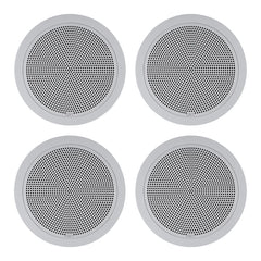 4x RCF 6W 100V Dual Cone Professional Ceiling Speaker (White)