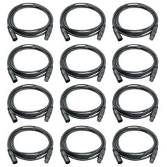 12x Roar 1.5M Câble DMX XLR Femelle - XLR Mâle Noir 110 Ohm 150cm