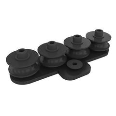 Wentex Guide-corde 4 roues Noir