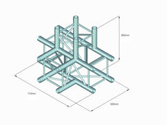 Alutruss Quadlock 6082T-42 Pièce en T à 4 voies