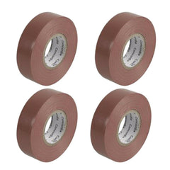 4 x PVC-Isolierband, 19 mm x 33 m, braun, für Bühnenbeleuchtung, Toningenieur, DJ, Kabelband