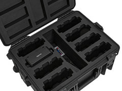 Roadinger Plastic Flightcase for 8× AKKU Flat Light with Trolley