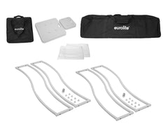 EUROLITE 2x Stage Stand 150cm courbé incl. Housse et sac, blanc