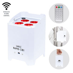 LEDJ White Rapid QB1 Hex LED Uplighter Battery Wireless LED Lighting DMX Disco DJ