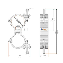 Global Truss Schmale Drehkupplung, Schwarz (5032-2B)