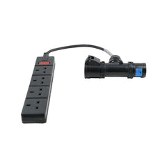 LEDJ 2m 16A T Connect to 4 Way 13A Socket Cable