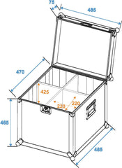 Roadinger Flightcase 4X Par-56 Spot Long Clamp