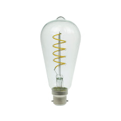 Prolite 4W Dimmable LED ST64 Spiral Funky Filament Lamp BC, Yellow