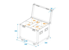 ROADINGER Flightcase 4x LED Theater COB 100 Serie mit Rollen