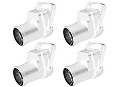 4 x Equinox 3W LED Pinspot White Housing Mirrorball Mirror Ball Spot Beam Light