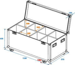 Roadinger Flightcase 8X Par-64/ML-56