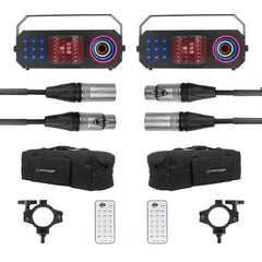 2x ADJ Boom Box FX3 Bundle inc. 2x Bag, 2x Clamp, 2x Remote, and 2xCable